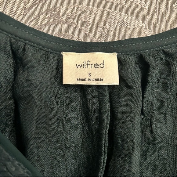 ARITZIA WILFRED PEPLUM BLOUSE IN DARK GREEN CROSSOVER FRONT SIZE SMALL - Picture 14 of 14